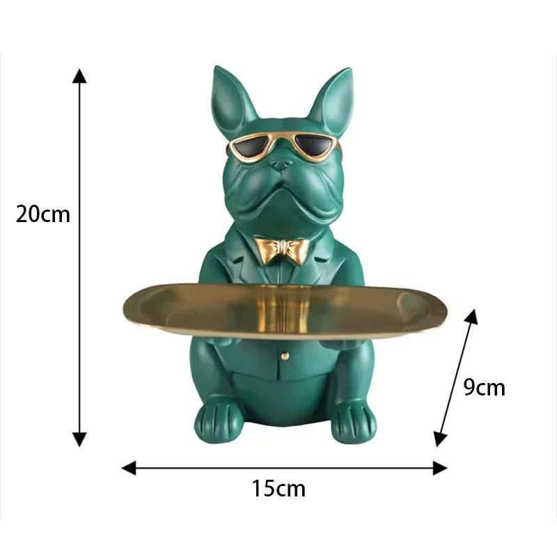 Multi Functional Bulldog Tray Animal Statue