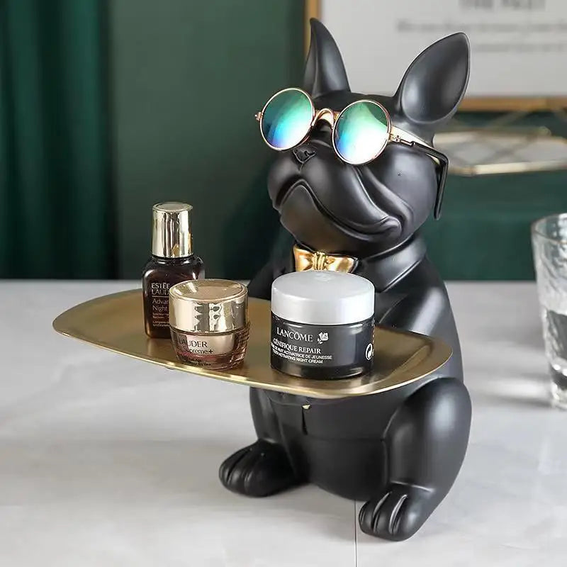 Multi Functional Bulldog Tray Animal Statue